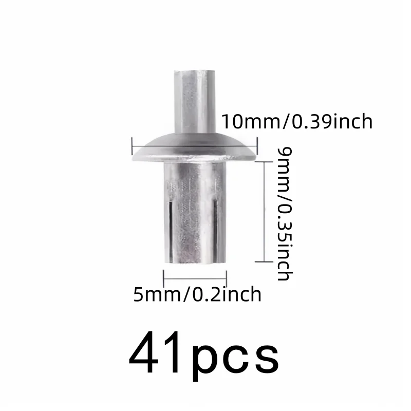 41 pcs 5*9mm Hammer Strike Installation Hammer Drive Rivets, great for Daily DIY Projects, Rust Resistant Metal