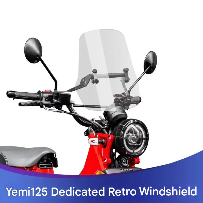 FOR Zongshen Yemi 125 Crystal Clear Front Windscreen Anti-Yellowing Long-Lasting Windshield for CT125 Motorcycle