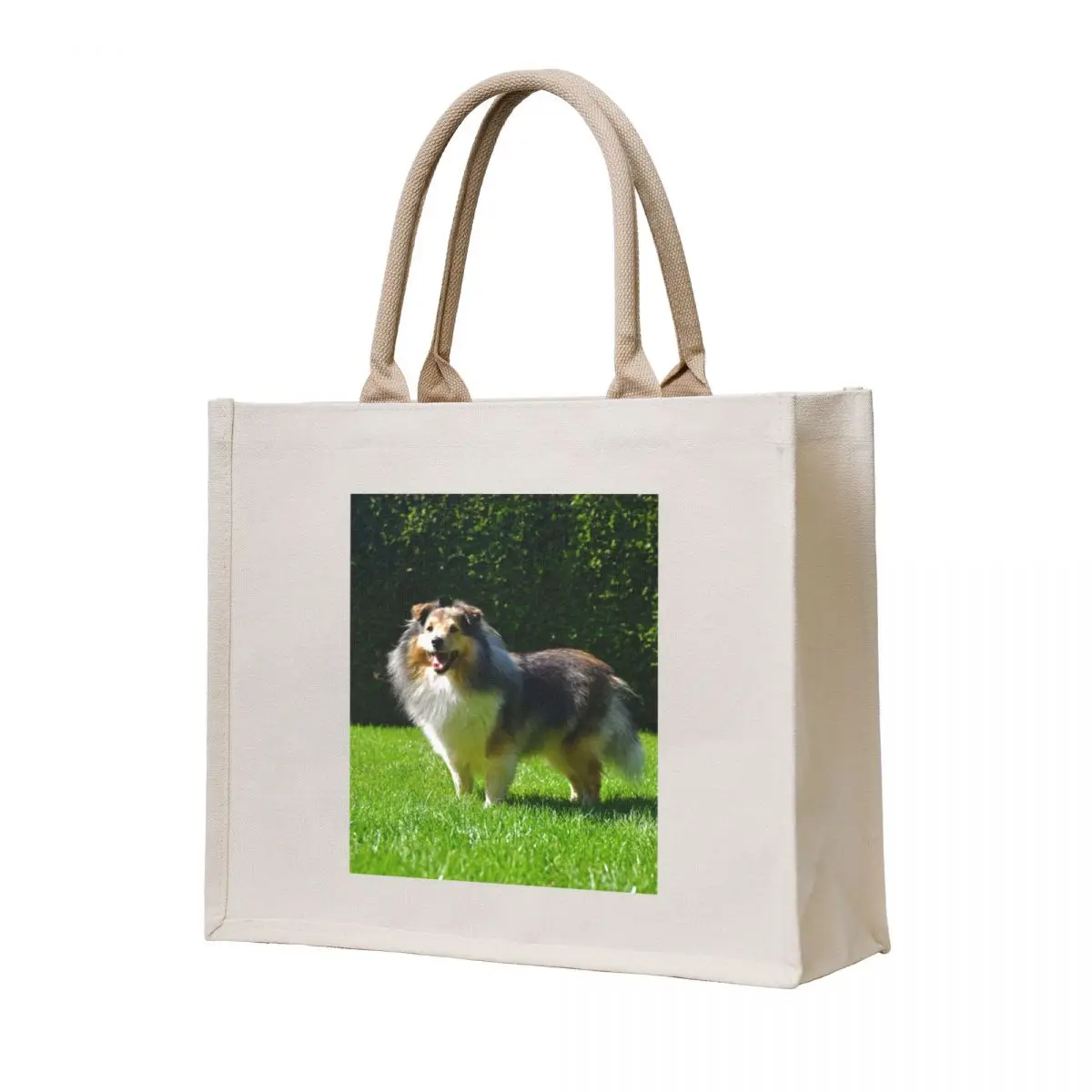 

Happy Sheltie Animal Photography Tote Bag Canvas bag Handbags women large tote bag hand ladies