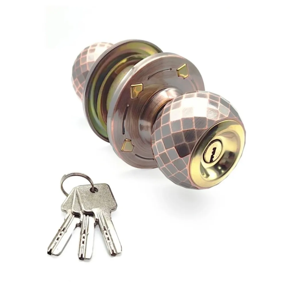 

Stainless Steel Cover Privacy Door Knob Universal Design Replacement Ball Interior Door Handle Locking Mechanism