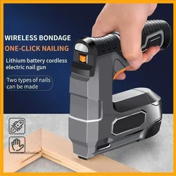 Electric Nail Gun Lithium Battery Wireless Nail Gun Furniture Staple Gun for Frame Staple Woodworking DIY Upholstery