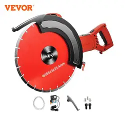 VEVOR 1800W Electric Concrete Cutting Machine 12/14in Diamond Saw Blade 3800RPM 4300RPM Handheld Multi-function Slotting Machine