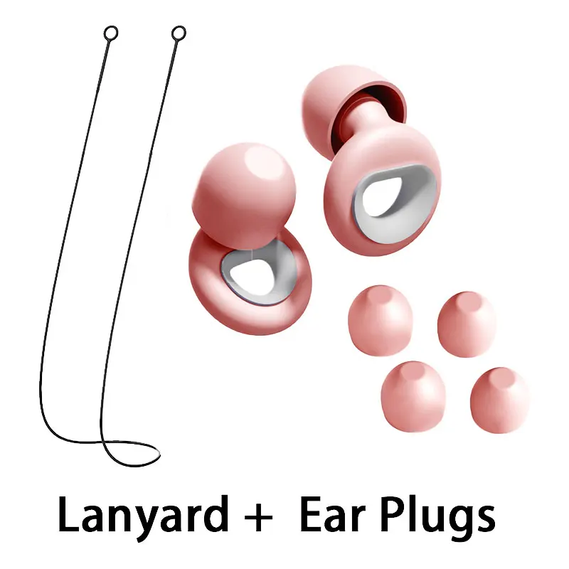 Waterproof Silicone Soft Earplugs with Washable Lanyard Sound Insulation for Swimming Showering And Diving Ear Blocks