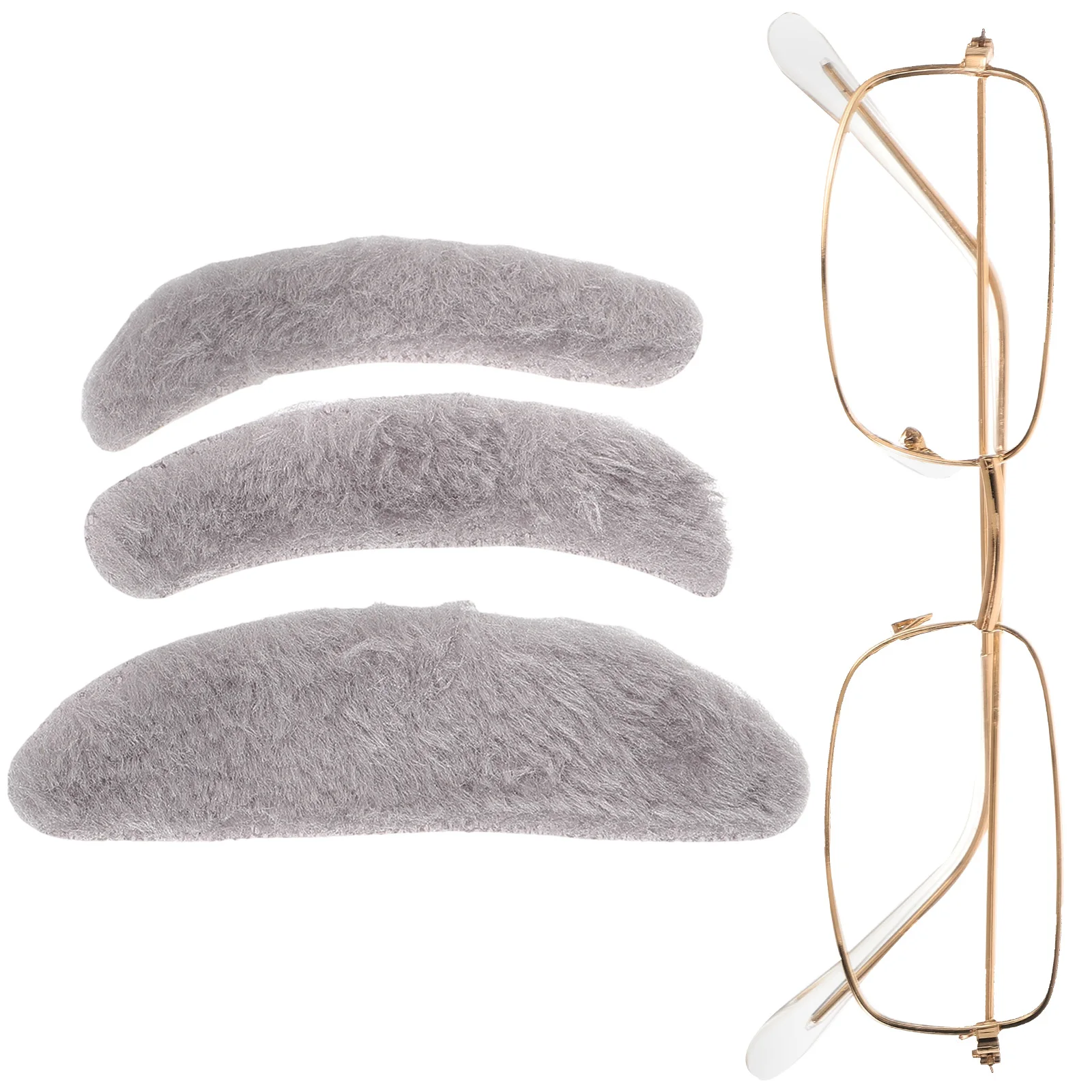 1 Juego de 1 Juego de cejas y bigote de barba falsa, accesorios de disfraz realistas para anciano, accesorios de juego de rol para fiesta de Halloween
