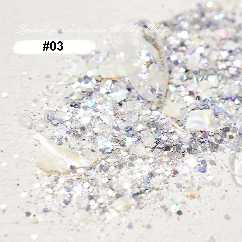 ผงแวววาวเล็บคริสตัลกาแล็กซี่ 4 สีสําหรับเล็บ - การตกแต่งเม็ดสีประกายกระจกสําหรับเจลยูวีและเล็บอะคริลิก, ไอเดีย