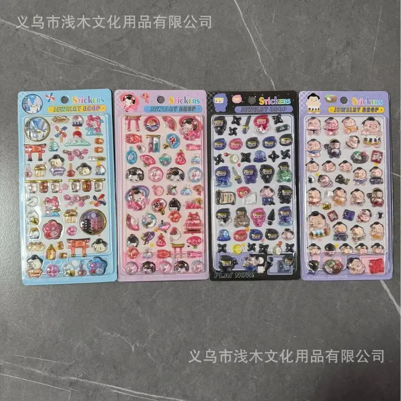 

New 40pcs Japanese Baymax Tamagotchi 3d Crystal Relief Sticker Diy Mobile Phone Case Decoration Children Toy Wallet Sticker Gift