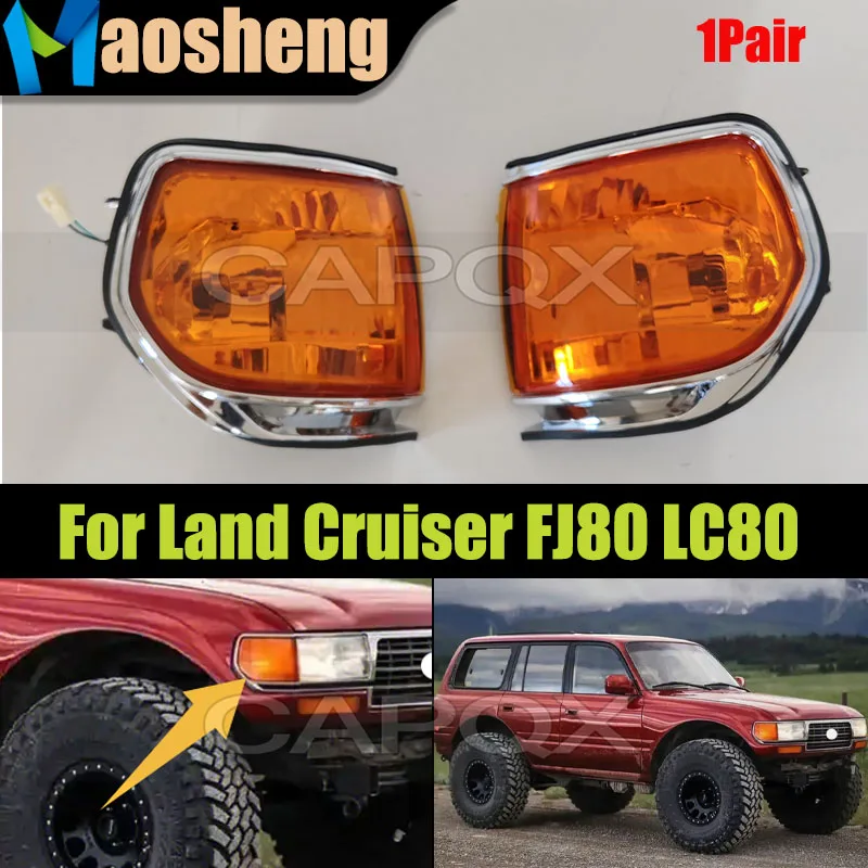 

1Pair Headlight Turn Signal Indicator Corner Light For Toyota Land Cruiser FJ80 LC80 1992 Corner Light Turn Signal Lamp