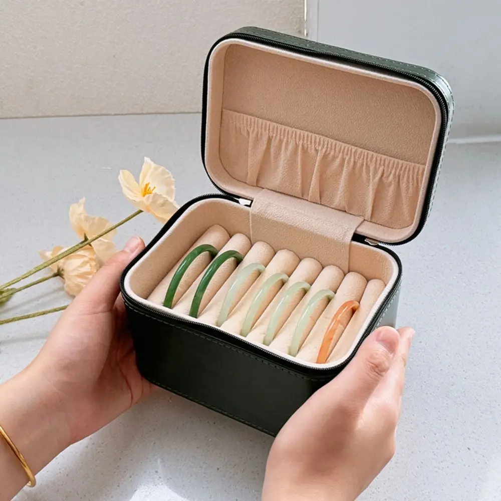 

PU Leather Bracelet Display Box Rings Necklace Velvet Inner Jewelry Storage Boxes Holder Organizer Bracelet Carrying Case
