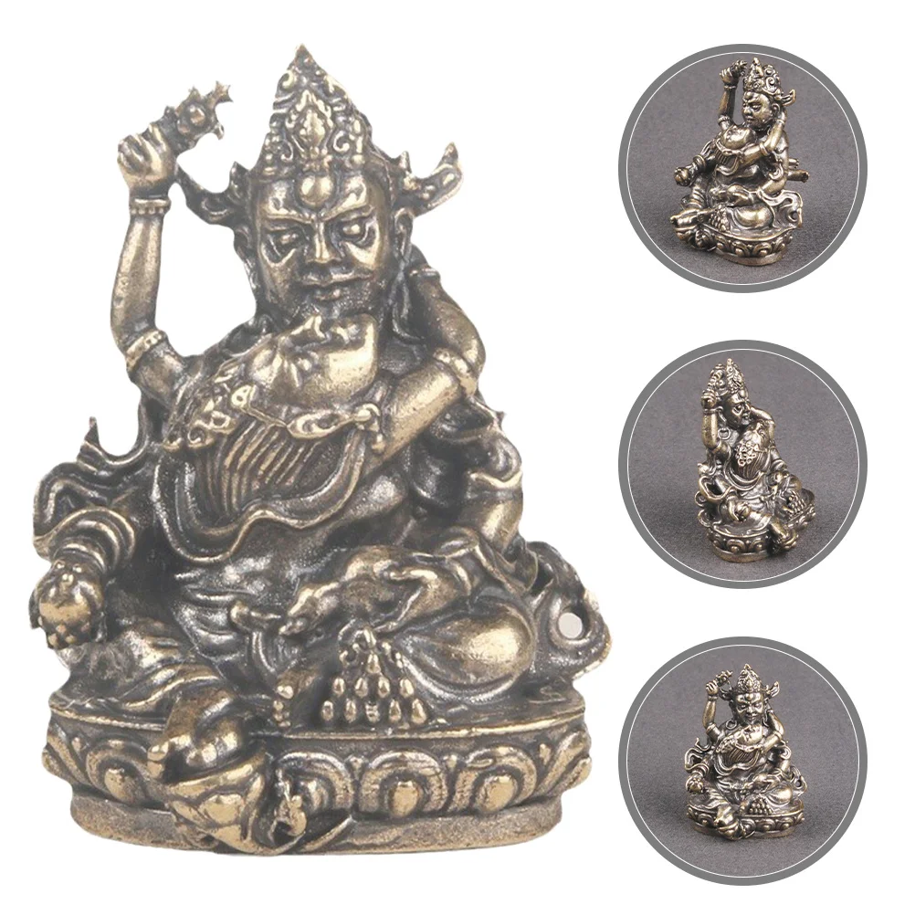 

Retro Vintage Brass Buddha Statue of Wealth Desktop Copper Sculpture Home Decoration Brass of Wealth Sculpture