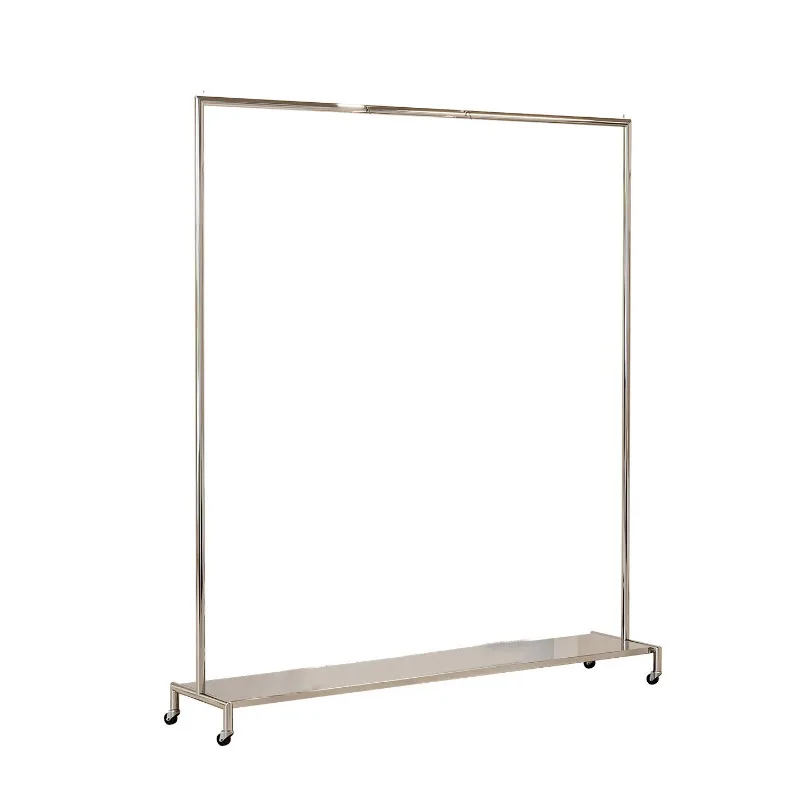 Factory price for special display racks for women's clothing stores, thickened stainless steel clothes hanging rod, spot wholesa