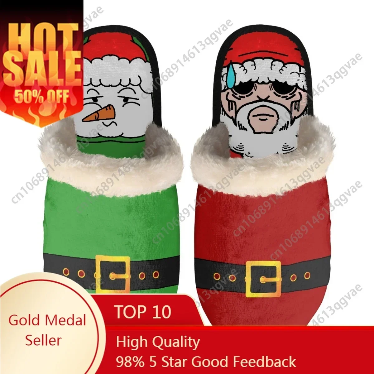 

Christmas fat snowman Slippers Mens Womens Home Cotton Plush Bedroom Casual Keep Warm Customized Thermal Lightweight Slipper