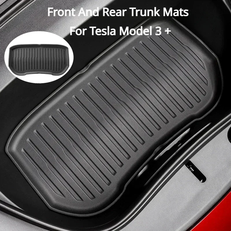 الحصير الجذع ل 2024 تسلا نموذج جديد 3 + هايلاند TPE البيانو مفتاح نمط الجبهة الخلفية الجذع Frunk تخزين وسادة واقية مقاومة للماء