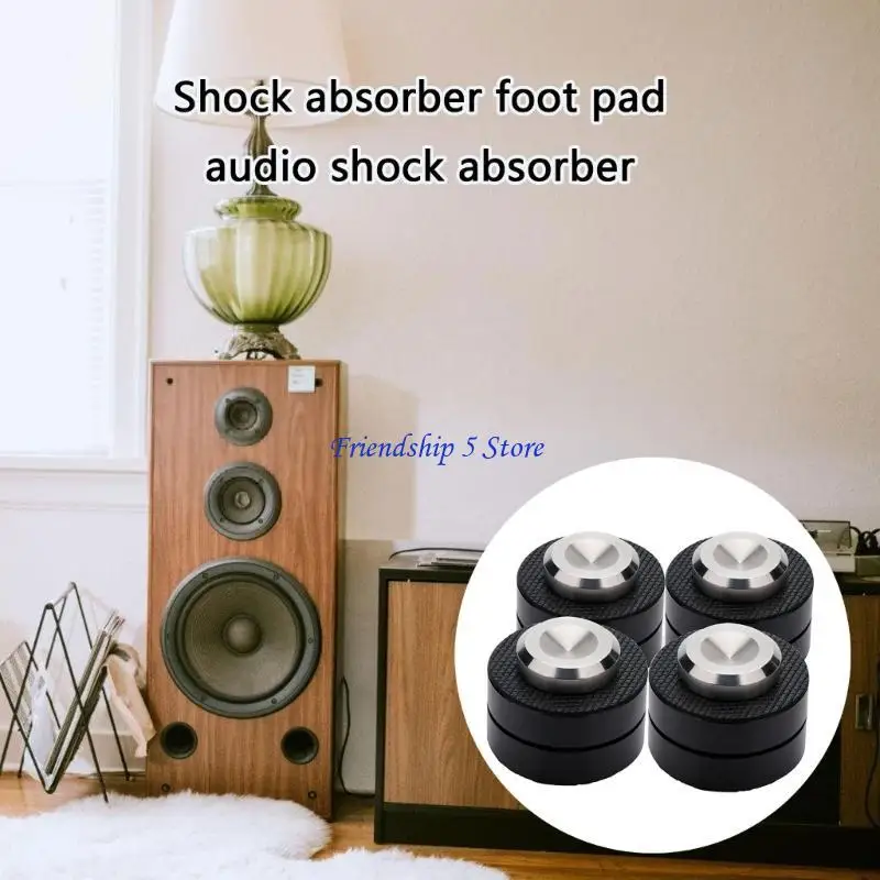 

T8WC Superior Sound Speakers Shockproof Spikes Pad 4Pcs Steel Isolation Feet Pad for Sound Precisions
