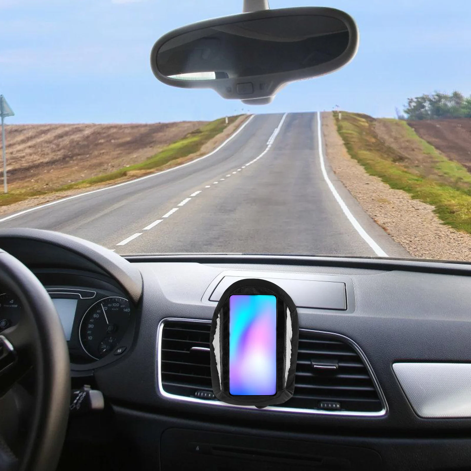 

Car Phone Sun Shield Vertical Dashboard Mobile Phone Sunshade Temperature Resistant Sun Protector for Car Motorcycle