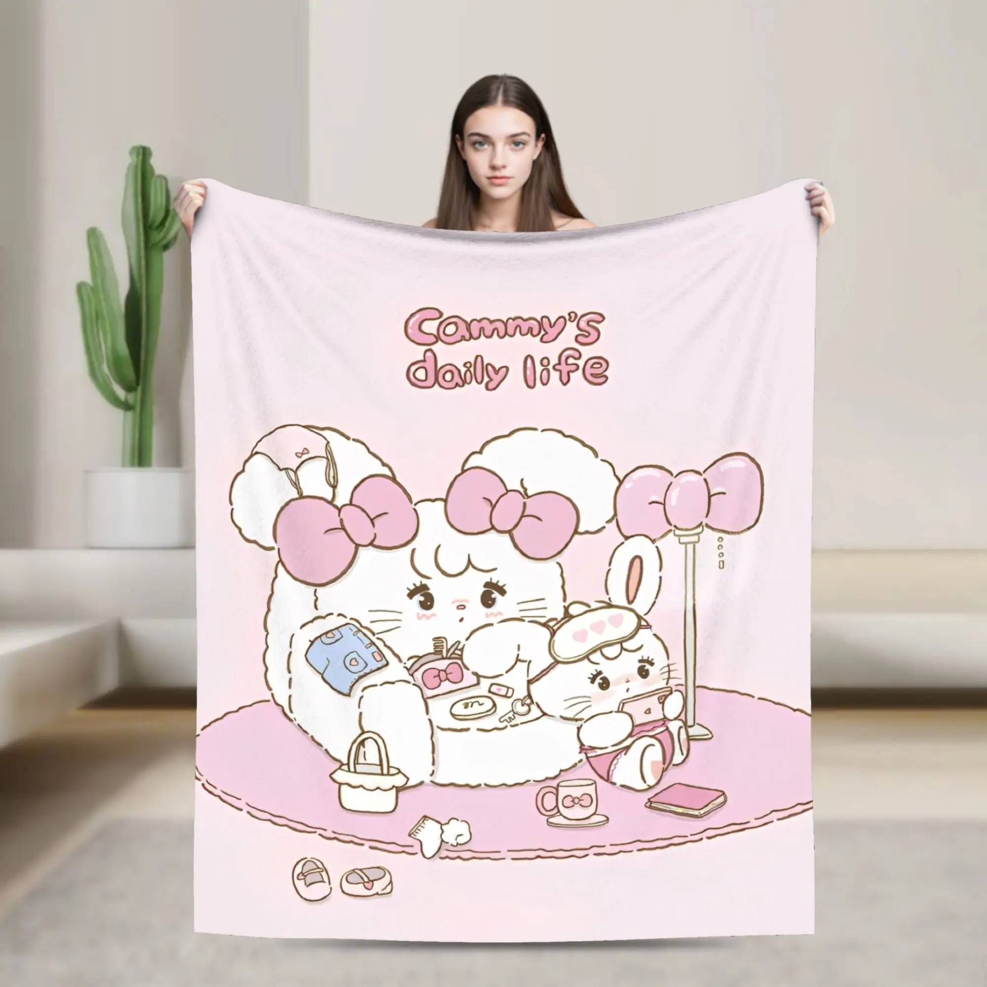 Mikkos Cammy Daily Life Fleece Throw Blankets Blanket for Bedding Travel Lightweight Thin Quilt,