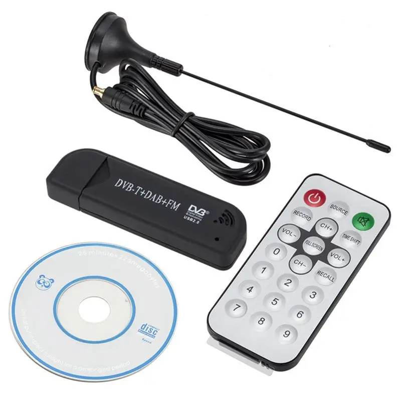 Высококачественный цифровой USB2.0 DVB-T SDR+DAB+FM ТВ-тюнер-приемник SDR TV Stick RTL2832U+ FC0012