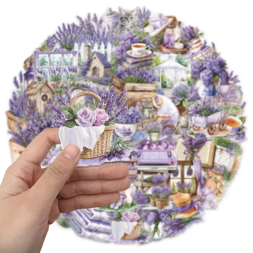 50PCS Flower Letter Decoration PET Graffiti Stickers DIY Postcard Phone Case Notebook Album Phone Stickers