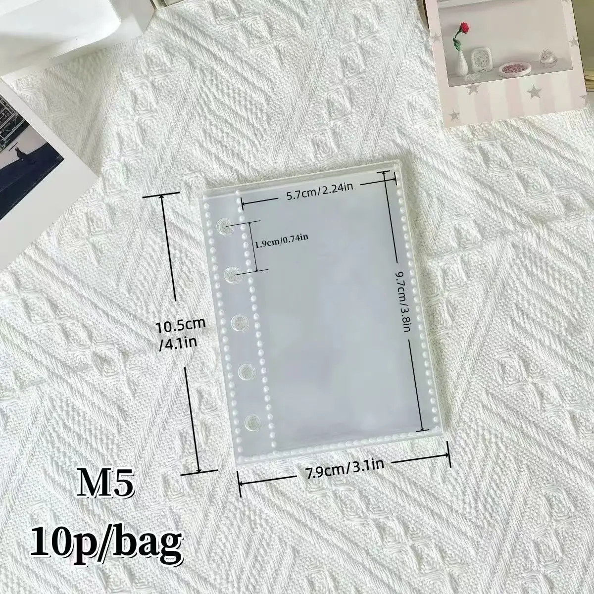 Ins Style Cream Strawberry M5 Loose Leaf Notebook Pvc Hard Shell Ledger 3-Inch Album Small Card Book Transparent Notebook