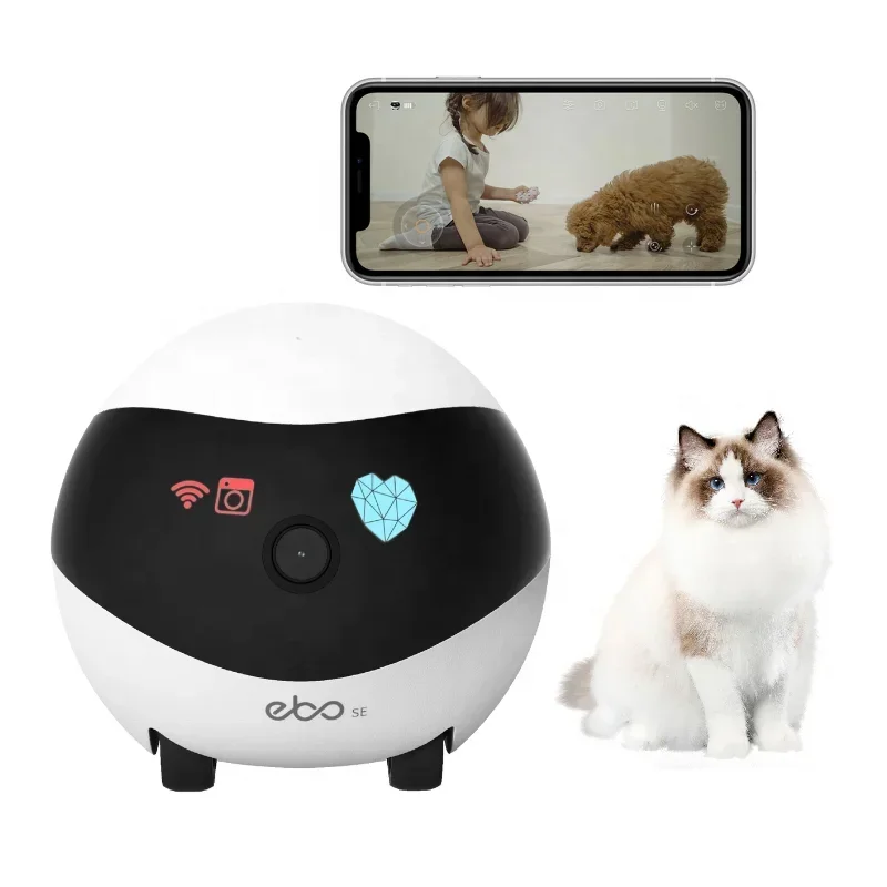 zz Compagno interattivo AI per cani da compagnia intelligente X Sicurezza wireless Robot compagno per animali domestici in movimento con ricarica automatica per gatti