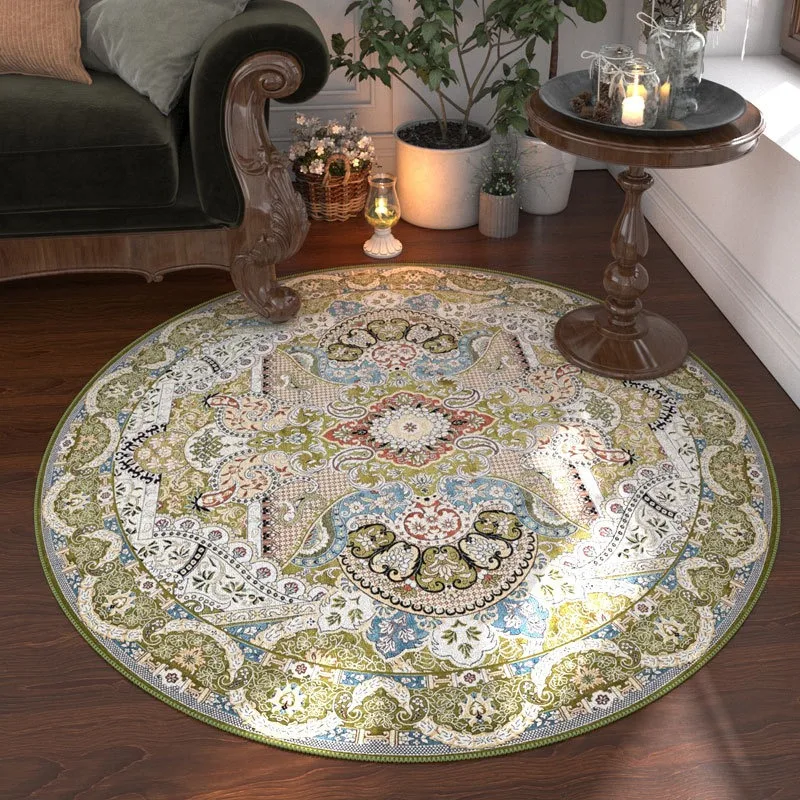 Bohemian Vintage Round Rug Ethnic Pattern Round Carpet for Living Room Floor Mat Chair Coffee Table Bedside Decor So Beautiful