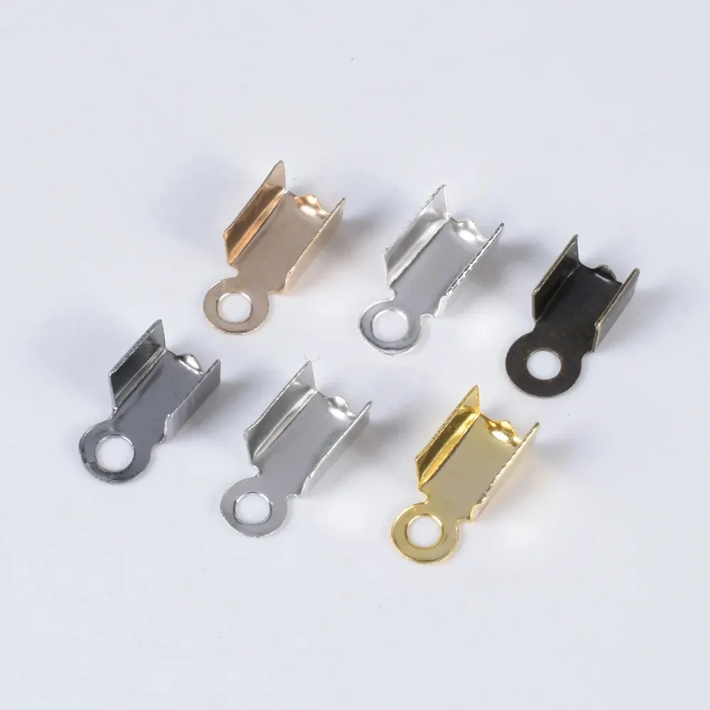 200 قطعة 3*6 مللي متر السلس مقطع صغير سوار الجلود حبل كليب مشبك DIY بها بنفسك اليدوية مجوهرات اكسسوارات