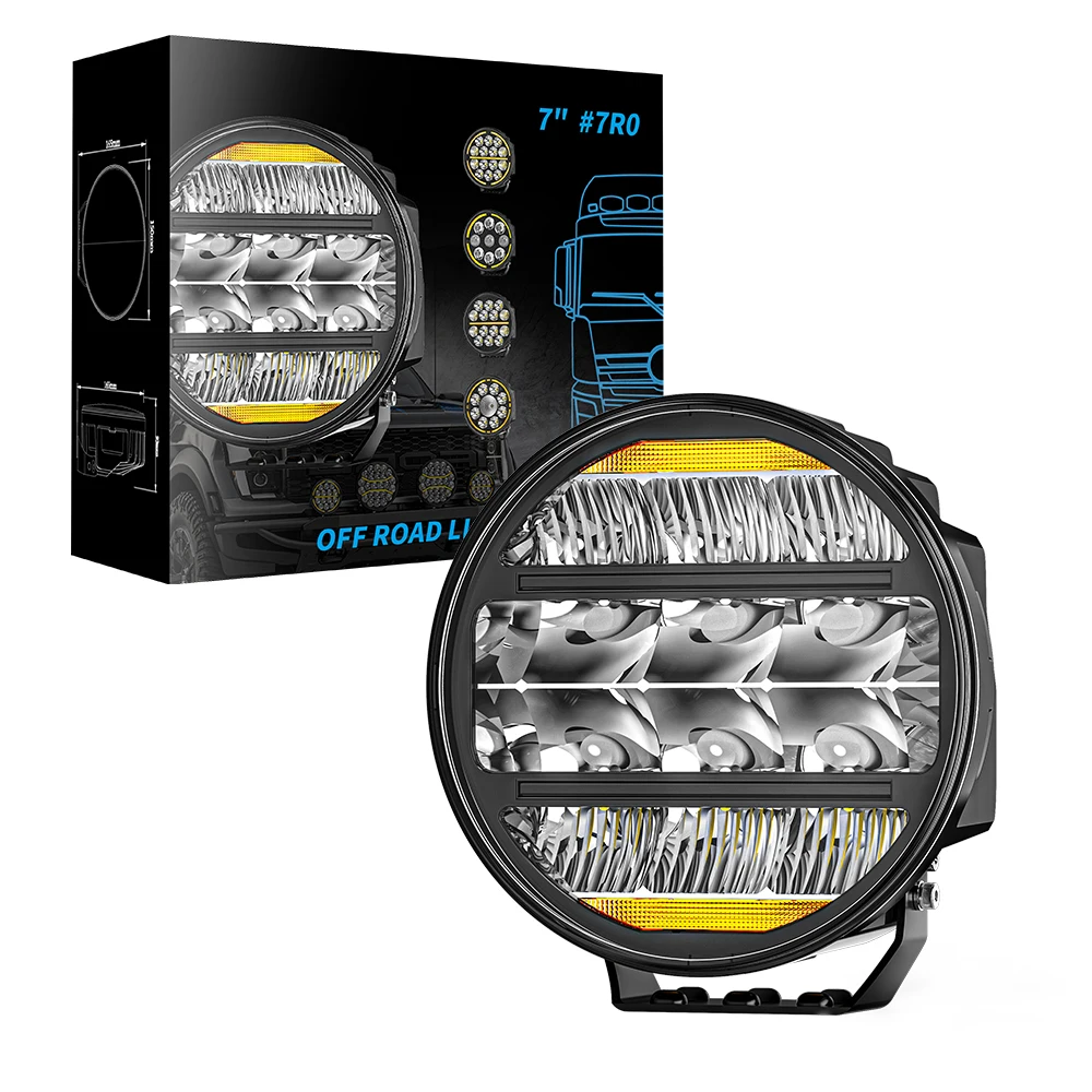 

7" Round Car Working Light Truck Off-Road Driving Light Retrofitted Front Headlight Auxiliary Car Light Day Running Light 7R05