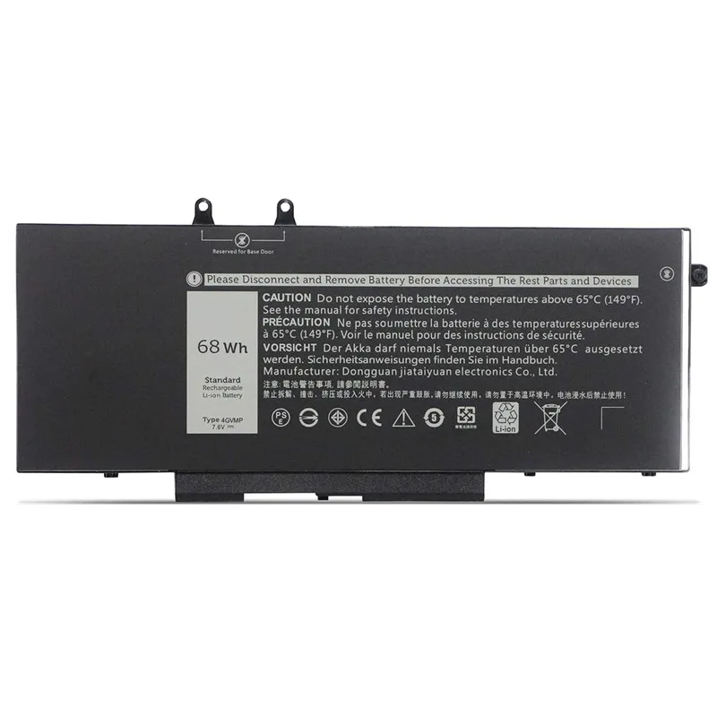 68Wh 7.6V 4GVMP Laptop Battery For Dell Latitude 5400 5500 5410 5510 E5400 E5500 Inspiron 7590 7591 7791 2-in-1 Precision 3540