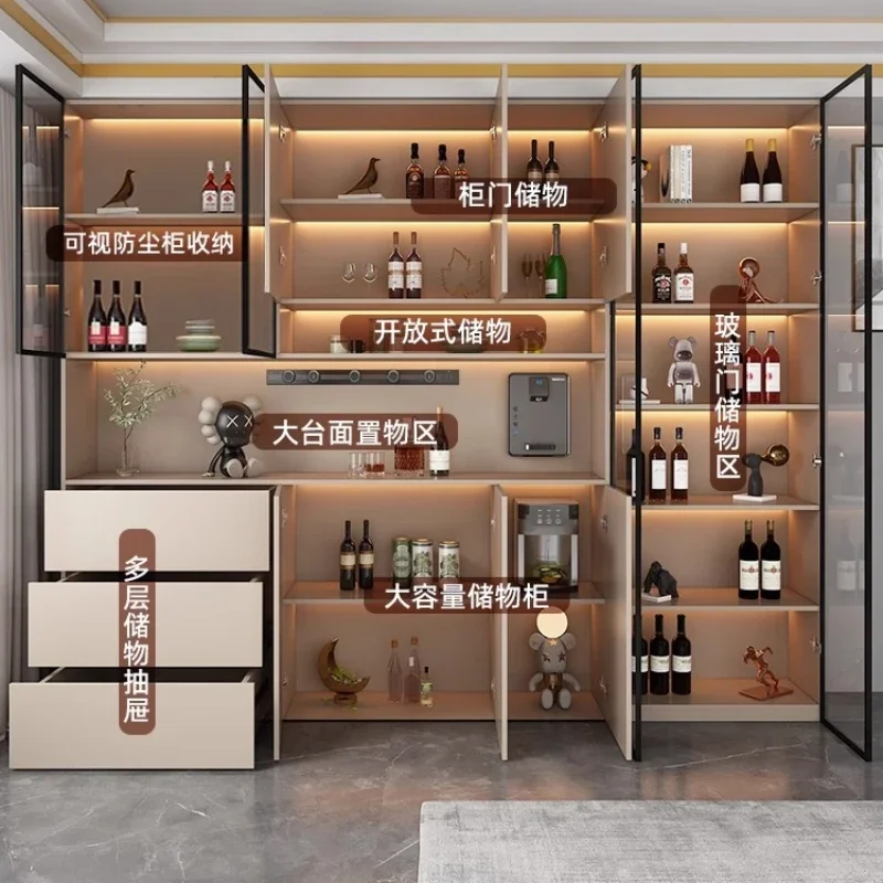 

Серванты Акцентный шкаф Мебель для кофе-бара Шкаф-буфет Белый стеклянный шкаф Vitrina для гостиной Винная кава