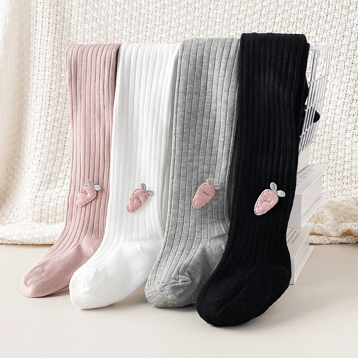 1 Pair Kids' Tights, Stretchy Solid Color Leggings Solid Color Socks for Baby Girl's Toddler – Soft, Stretchy, and Medium Thick