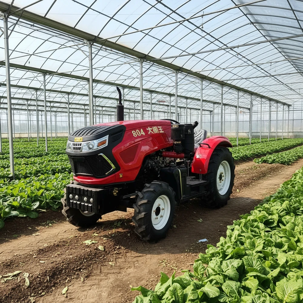 4WD Greenhouse King  with Side Shift Lever Narrow Wheelbase High Torque Orchard Spraying Weeding Tractor
