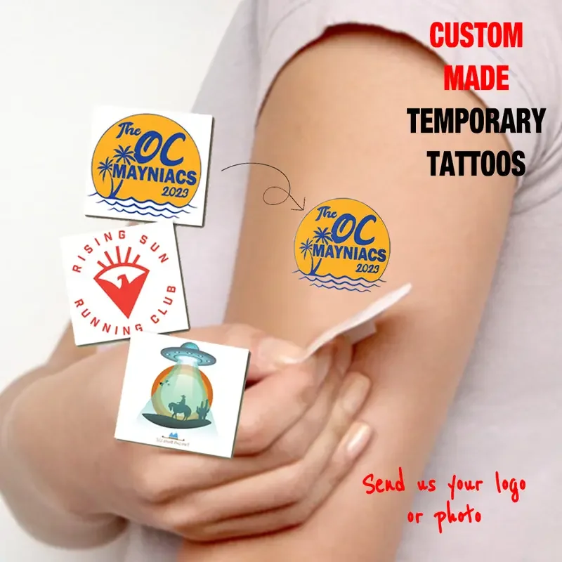 

custom Logo temporary tattoo sticker Exclusive company name brand customization studio name 15 PCS personalization customizable