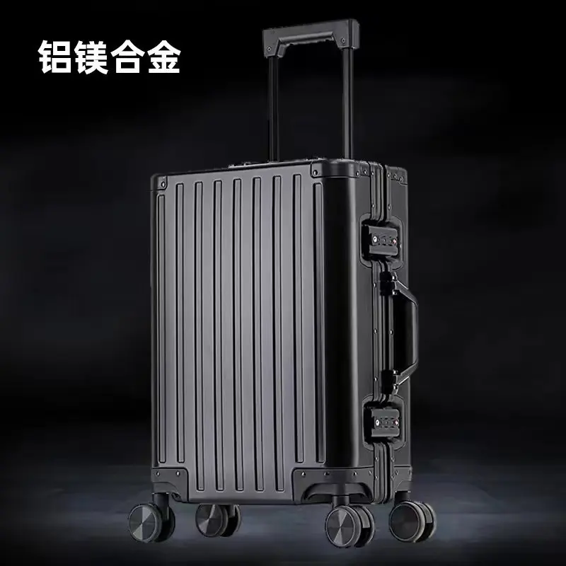 Suitcase Male And Female All-Aluminum Magnesium Alloy Luggage Universal Wheel Trolley Case 20-Inch Boarding Bag Travel Metal Box