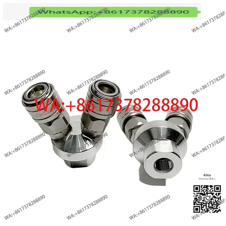 1PC   Air compressor aluminum seat all-steel copper core air pump quick coupling, two-way two-pronged joint