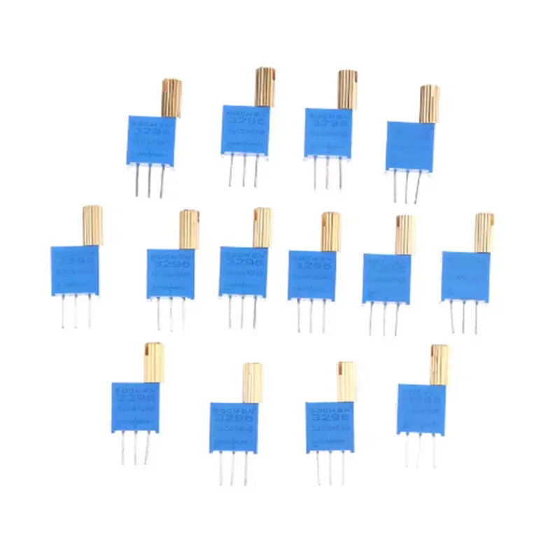 5PCS 3296W Multi-Turn ปรับโพเทนชิออมิเตอร์ 100R200R1K2K5K10K20K50K100K200K500K1M เพลาโลหะยาว