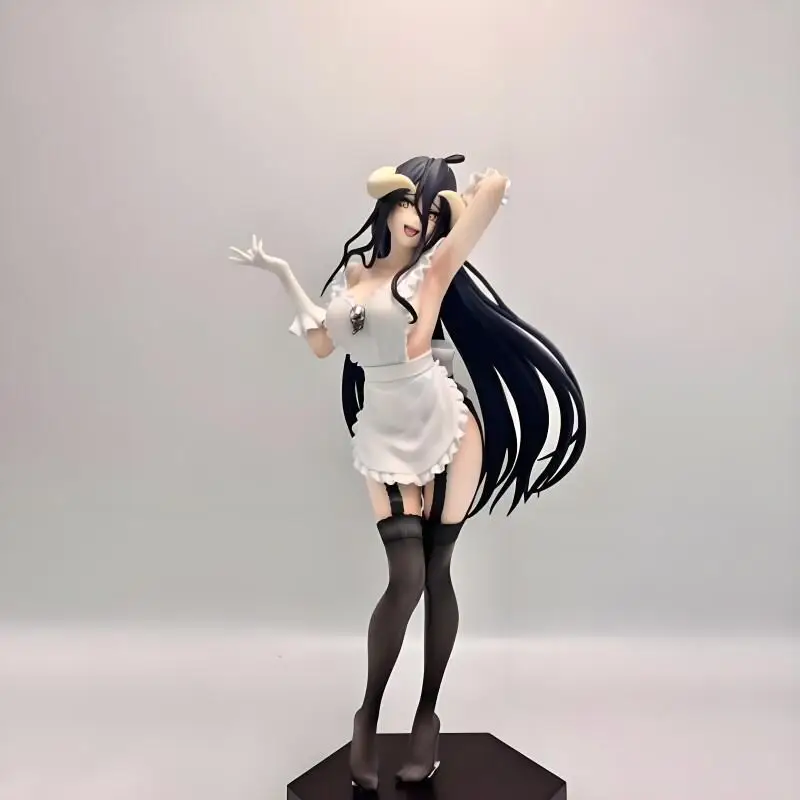 

In Stock Genuine Elcoco Overlord Albedo Maid Apron Standing Posture Pvc Anime Figure Model Collector Desktop Ornament Toy Gift