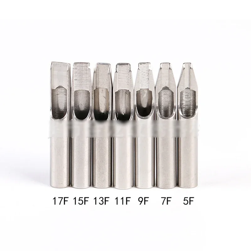 Clearance Sale 5PCS Stainless Steel Tattoo Tips Tubes Round Flat Nozzle for Tattoo Needles Machine Grip PMU Supplies