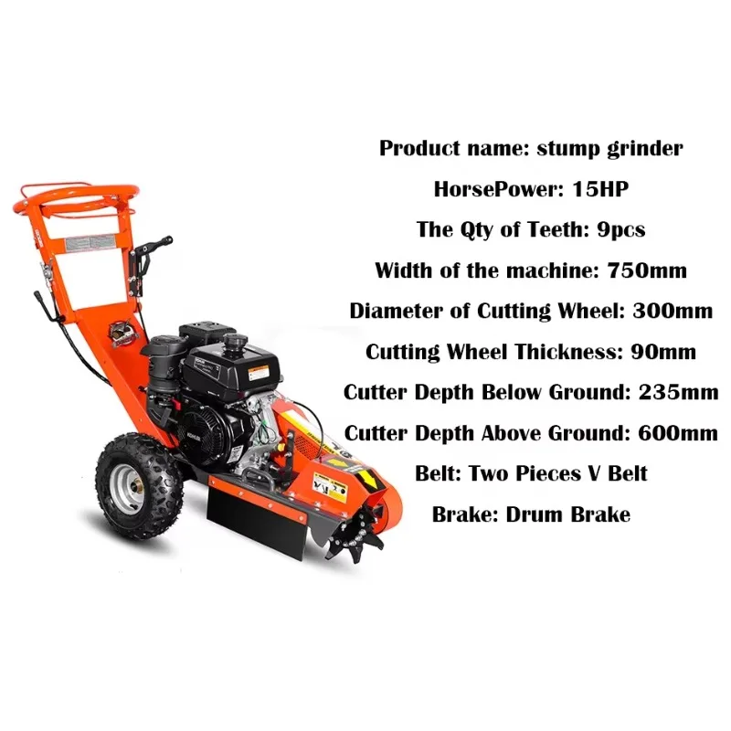 Maxpower 15hp Powered Customization Home Use Movable Mini  Wood Tree Root Remover  Stump Grinder