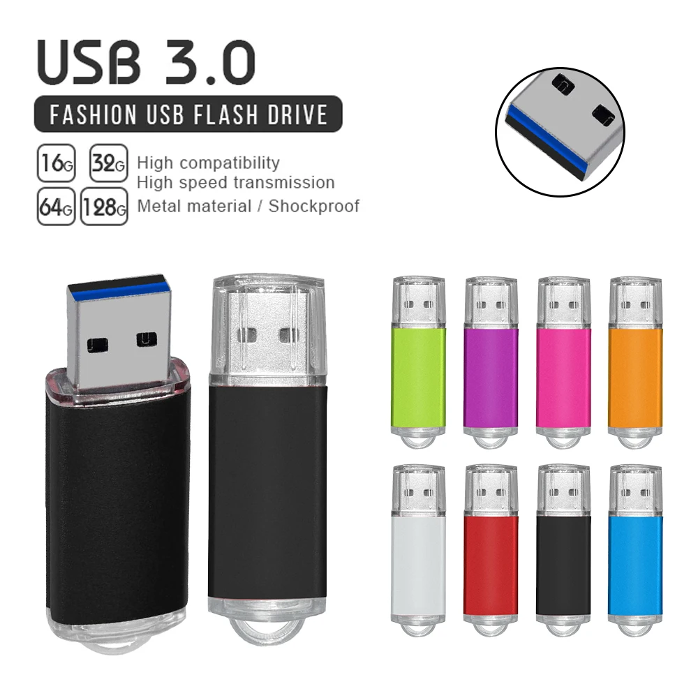 Красочная металлическая Флешка USB Flash 3,0, флэш-накопитель usb 128, 8 ГБ, 16 ГБ, 32 ГБ, ГБ, флэш-накопитель для свадьбы