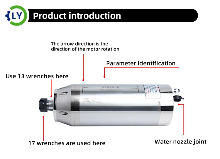 Various widely 24000 rpm CNC router 5.5 kW engraving spindle spindle motor