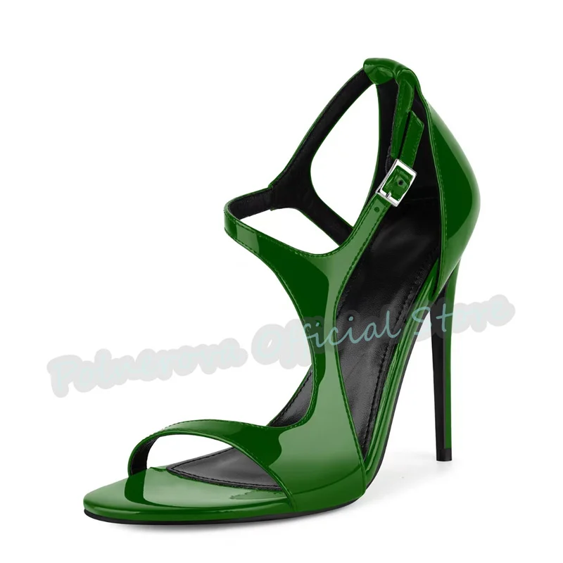 

Sexy Narrow Band Stiletto Buckle Strap Women Sandals Peep Toe High Heel Shallow Summer Gladiator Shoes Lady Large Size Pumps