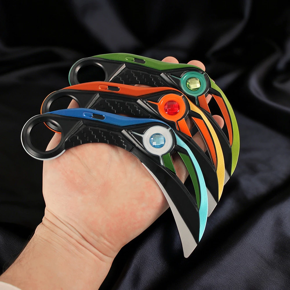 16 سنتيمتر VALORANT لعبة Karambit الشكل محيط المعادن الحرفية نموذج الدعائم سطح المكتب الديكور الحلي هدايا عيد الميلاد اللعب