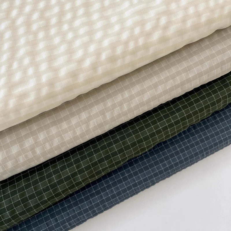 

New Nylon Checkfabrics for Sewing DIY Clothing Curtains Pillow Simple Style Lightweight Womens Summer Dress Crafts Materials