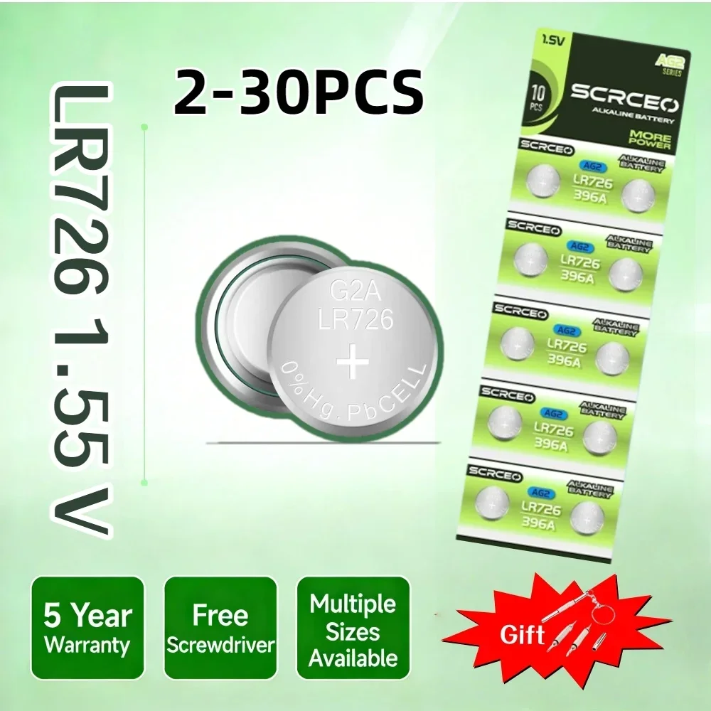 AG2 Alkaline Button Battery LR726 397 396A SR726 SR726SW LR59 SR59 396 Button Battery For Watch Toys Remote Cell