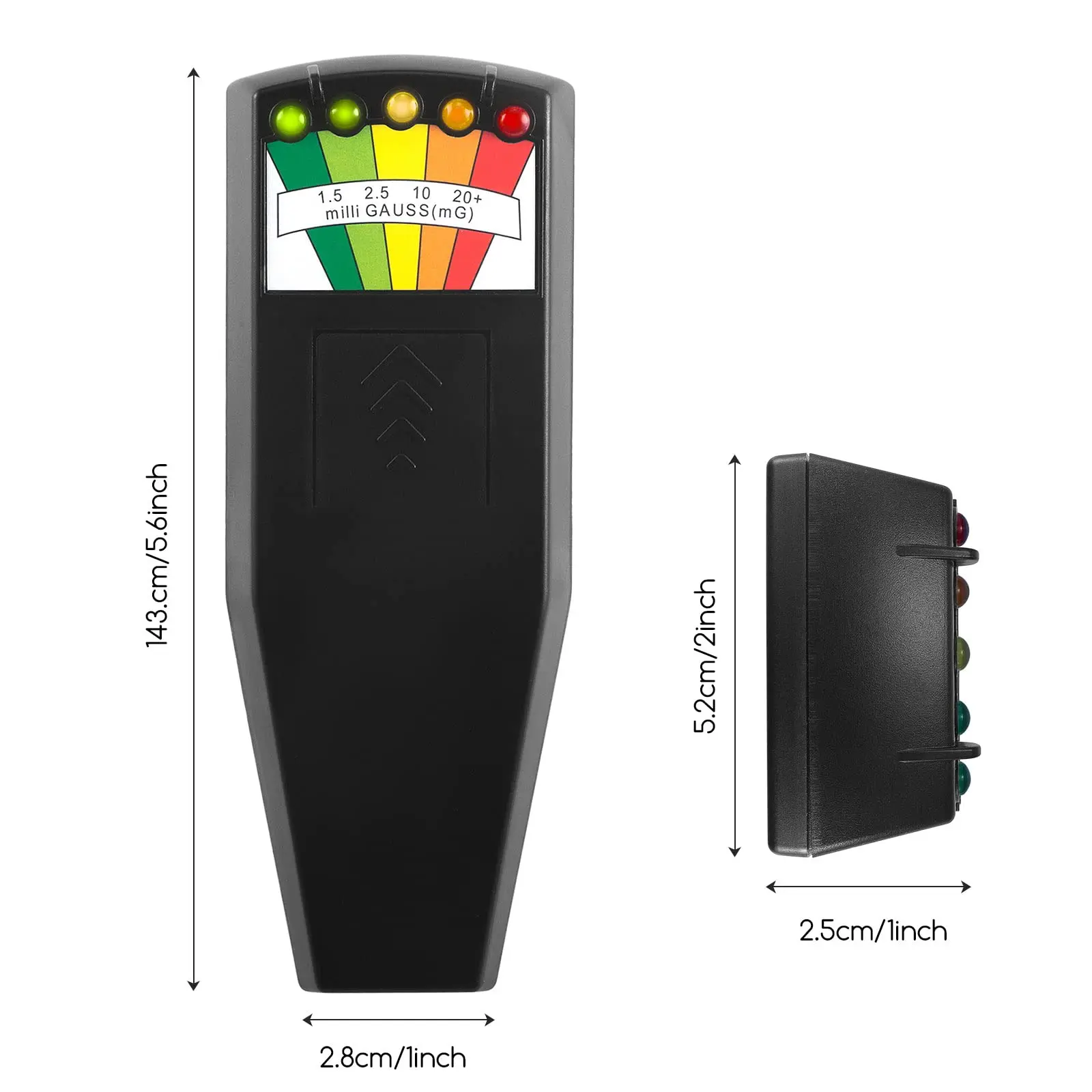 Tester di radiazioni di campo elettromagnetico Lettore EMF Rilevatore elettromagnetico Misuratore di campo magnetico Indicatore a 5 LED Misuratore Gauss K2