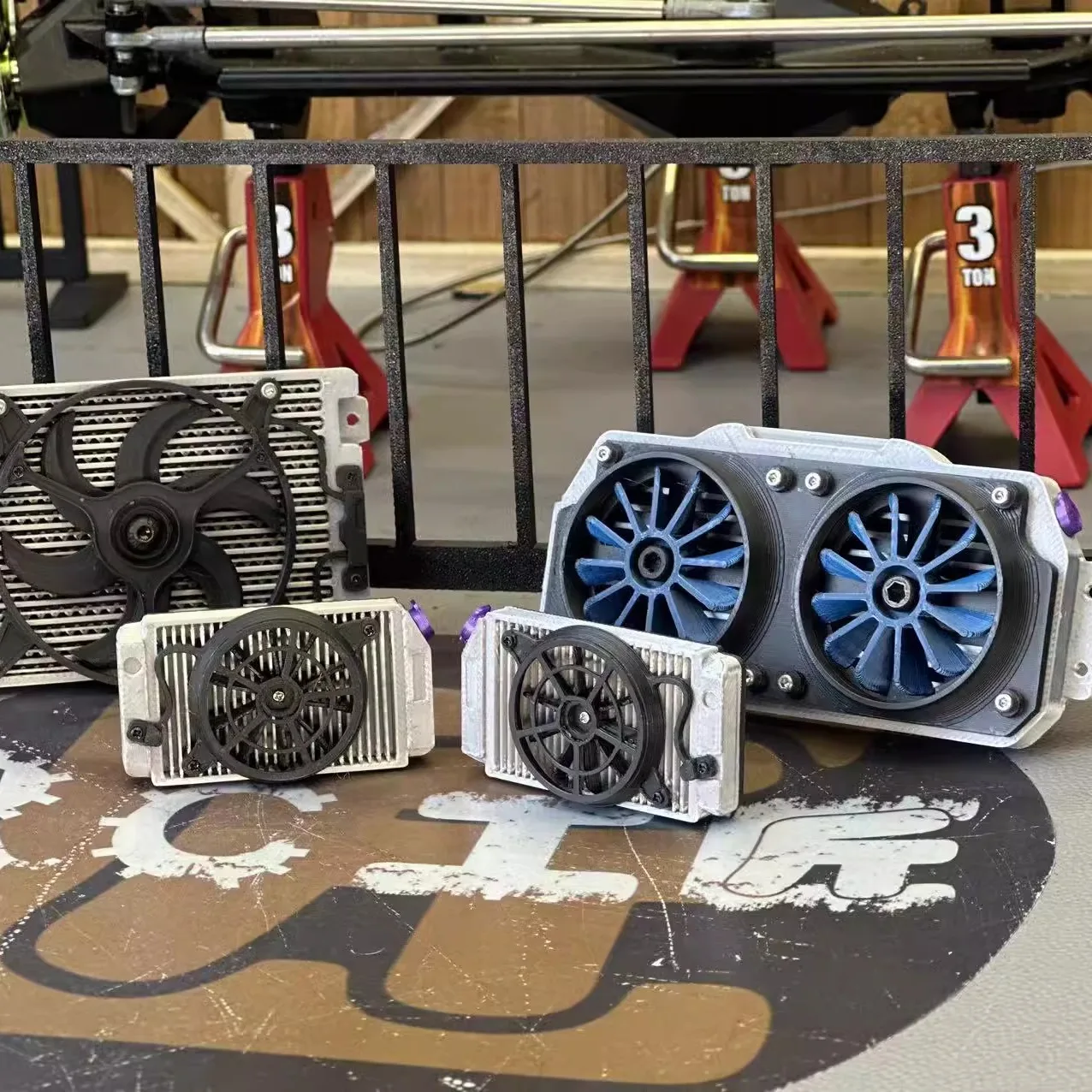 Simulation Model Car Cooling Fan Decorative Ornaments for 1/10 1/8 RC Crawler Car Ghost Tube Stand TRX4 Defender RC4WD D90 SCX10