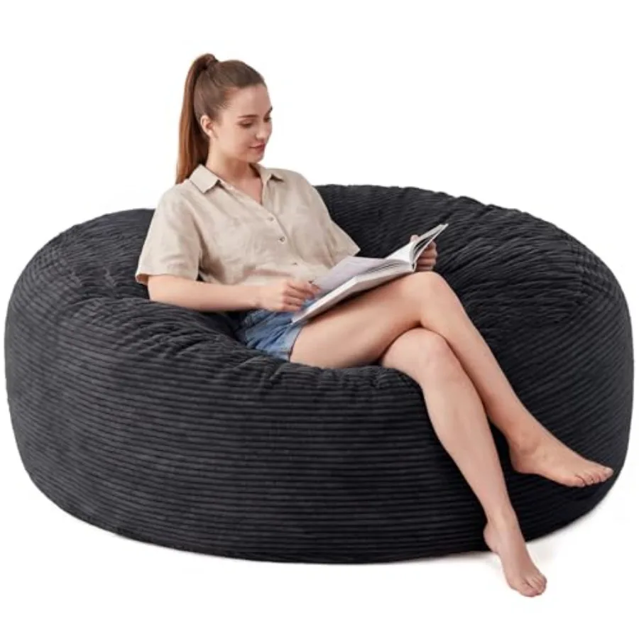 

Extra Large Bean Bag Chairs for Two People, 6FT Memory Foam Bean Bag, Bean Bag Chairs with Removable Striped Plush Cover, Cozy