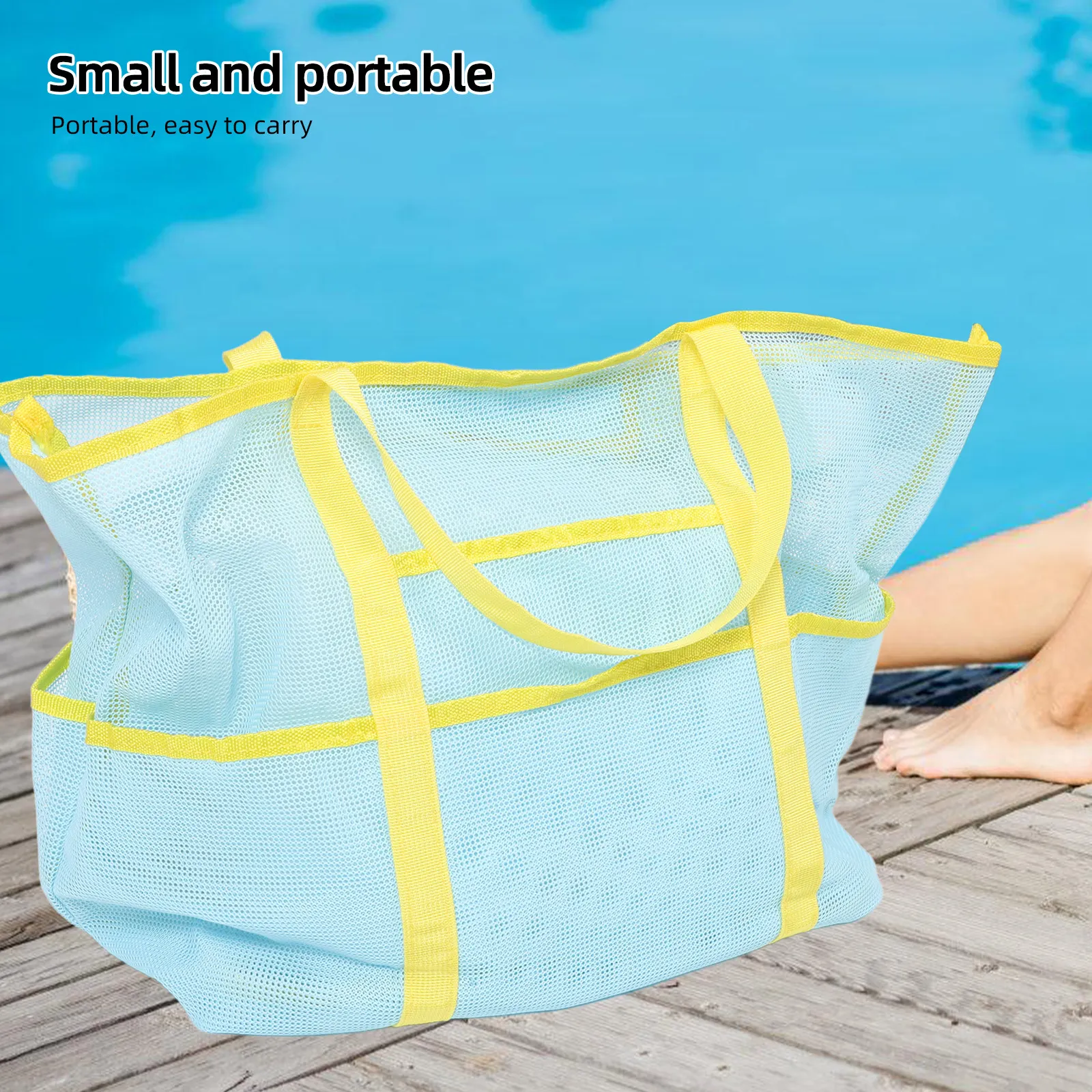 

Portable Mesh Swim Shower Bag Lightweight Handheld Storage Multi-Functional Travel Organizer for Beach Gym Essentials Breathable
