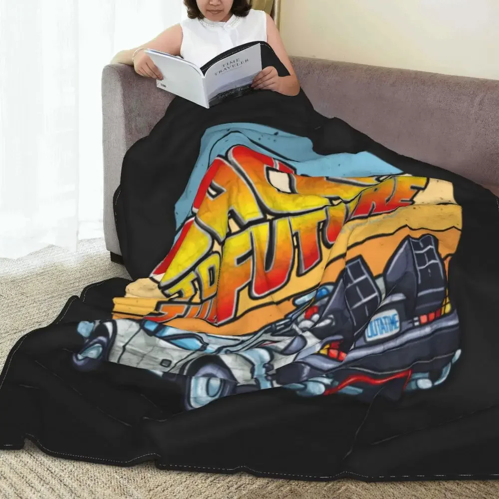 Back To The Future Flannel Blanket DMC DeLorean Super Soft Throw Blanket for Chair Sofa Bed Travel Fun Bedspread Sofa Bed Cover