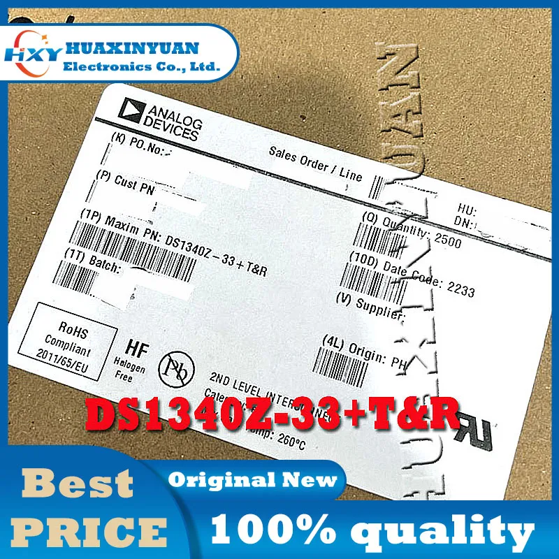 1PCS/LOT DS1340Z-33+T&R SOP8  DS DS1 DS13 DS1340 DS1340Z DS1340Z-3 DS1340Z-33 DS1340Z-33+T New and Original Ic Chip In Stock IC