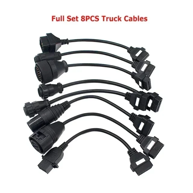 Latest OBD2 Converter Cable Full Set 8 PCS Car/Truck Cables for TCS PRO Diagnostic Reader Interface Connector Diagnostic ToolS